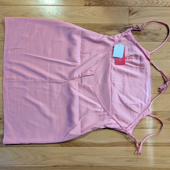 Pink Ribbed Mini Dress - Picture 2 of 6